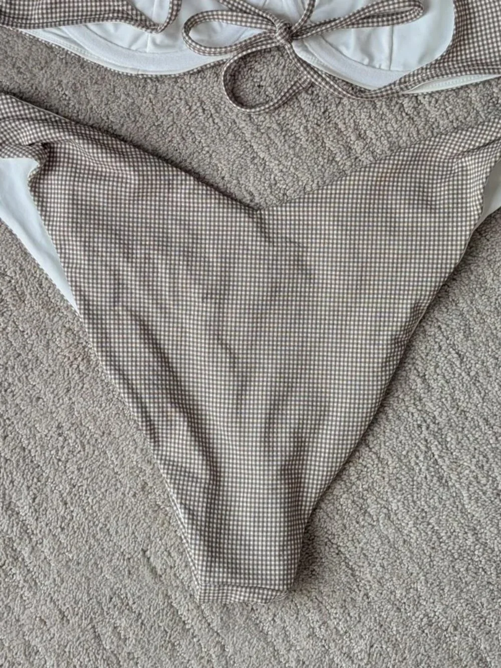 Frankie's Bikinis Brown Gingham Bikini Set